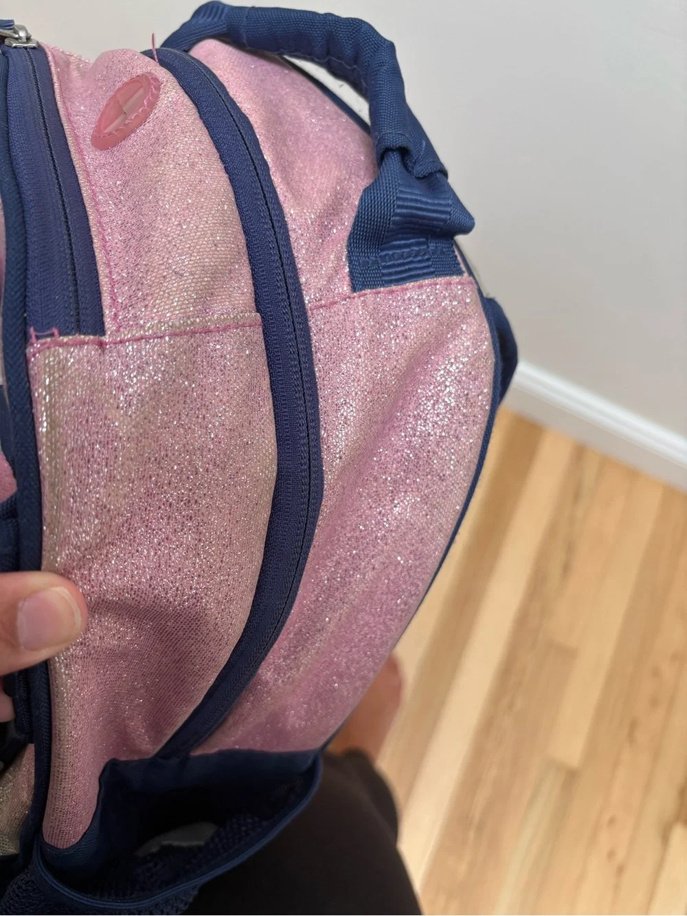 Pottery Barn Kids Glitter Ombre Backpack - Pink, Cream/Green & Navy